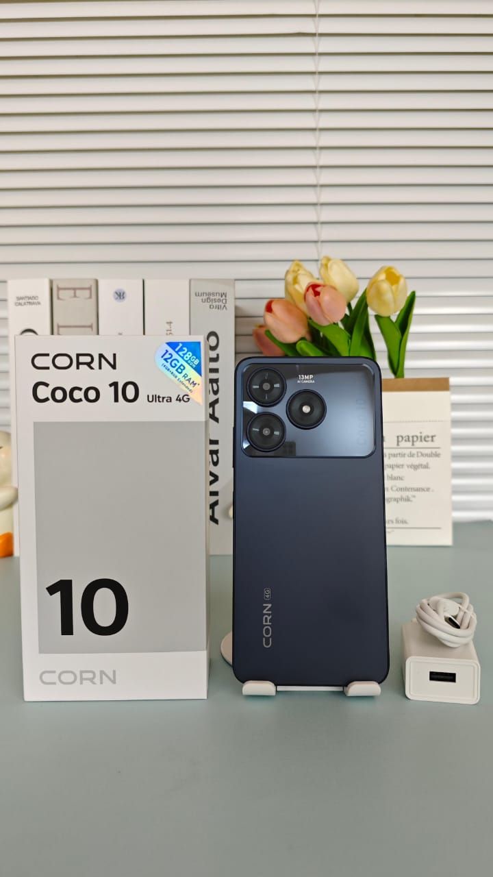 CORN COCO 10 ULTRA 128GB ROM + 12GB RAM (4+8) RAM 6.8' INCH 6.8-inch HD+ Waterdrop screen Display 13MP Main +8MP Front Camera 5000mAh Strong Battery 4G Dual SIM Type-C Fast Charging Android Smartphone