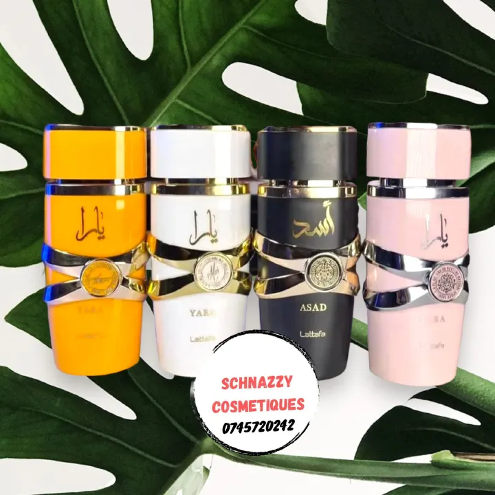 Lattafa Perfume 1pc: KHAMRAH YARA PINK YARA TOUS YARA MOI ASAD Let your fragrance do the talking. Elevate your essence, seize the luxury life with YARA, a symphony of sophistication and grace.
