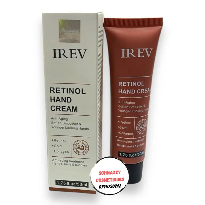 IREV RETINOL HAND CREAM Vitamin Collagen Gold Enriched Antiaging Hand Treatment Cream Softens Smoothes Protects Hands Nails Cuticles - For Younger Looking Hands Vitamin A Minimises Age Effect on Skin