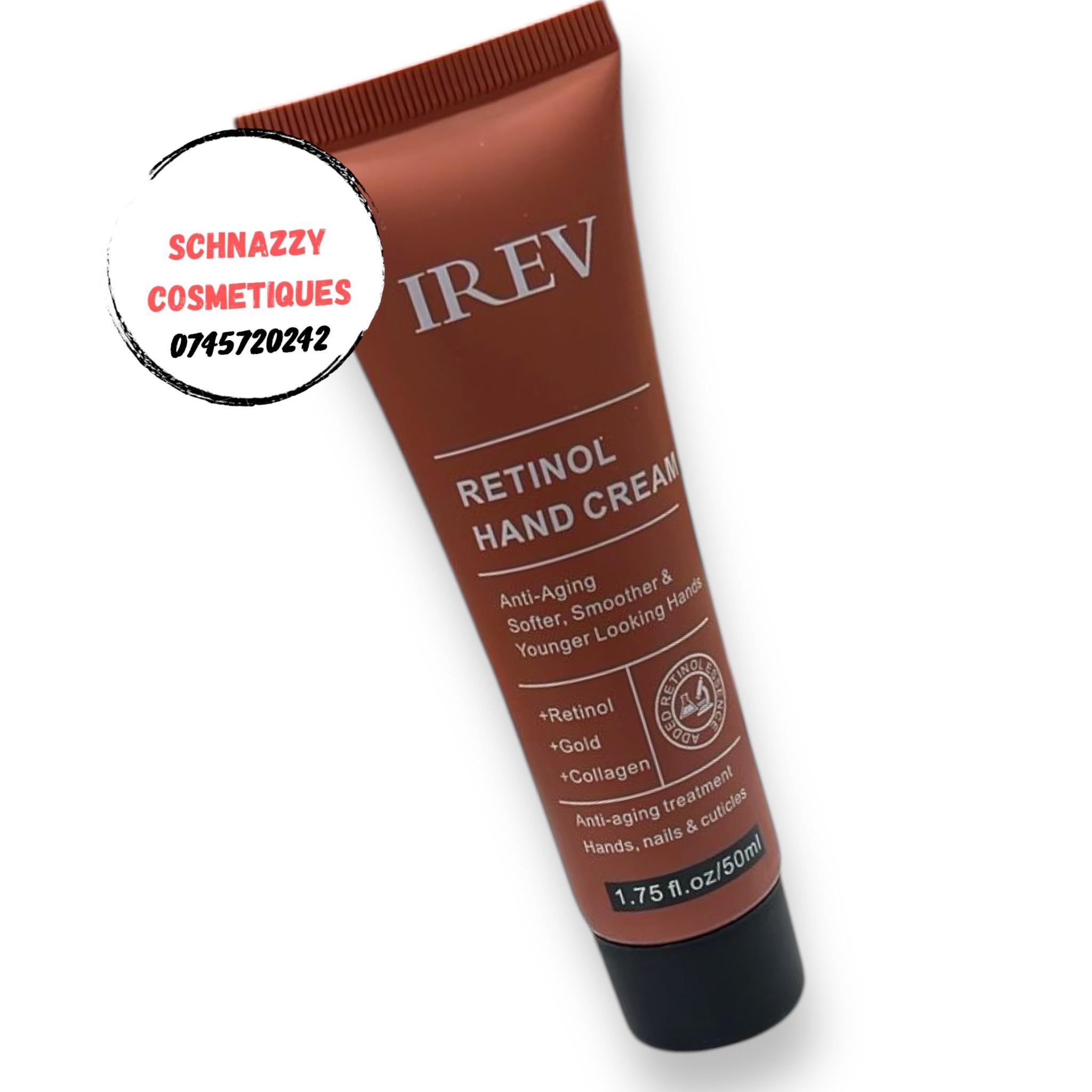 IREV RETINOL HAND CREAM Vitamin Collagen Gold Enriched Antiaging Hand Treatment Cream Softens Smoothes Protects Hands Nails Cuticles - For Younger Looking Hands Vitamin A Minimises Age Effect on Skin