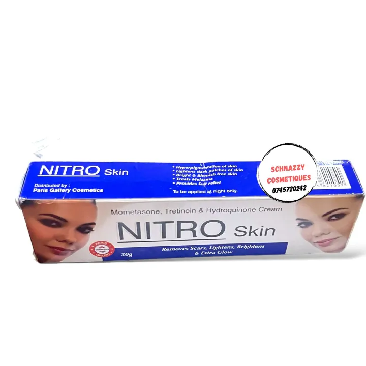 NitroSkin Beauty Cream Nitro Skin Mometasone Tretinoin 0.025% w/w with Hydroquinone 2% w/w for Spots Scars Hyperpigmentation Dark Circles Undereye Blackness Redness Sunburn Brighten Glow