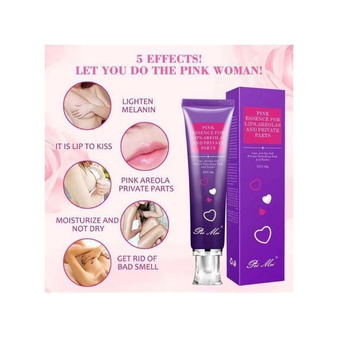 PINK LIPS ESSENCE Dark Smoky Lips Pink Lip Gel Cream Clears Melasma & Hyperpigmentation Toned Rosy Lips (Pink Lip Cream Lip Therapy Lip Essence Sexy Pink Lip Purple Essence)