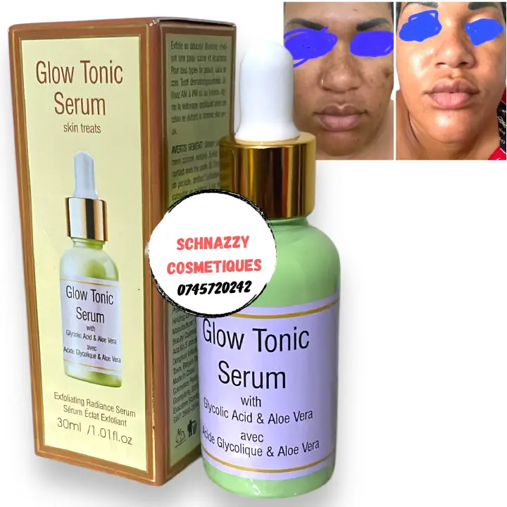 Roushun Skin Treats Glow Tonic Serum with Glycolic Acid & Aloe Vera Exfoliating Toning Radiance Serum 30ml
