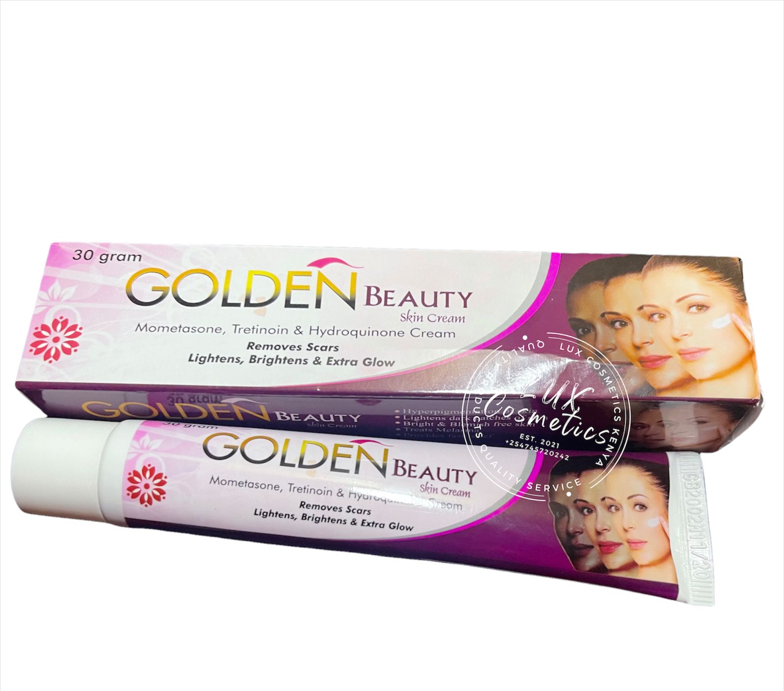 Golden Beauty Acne Spots Scars Hyperpigmentation Melasma Dark Under Eye Suntan Removal Cream Tretinoin Mometasone Hydroquinone 10 days Cream