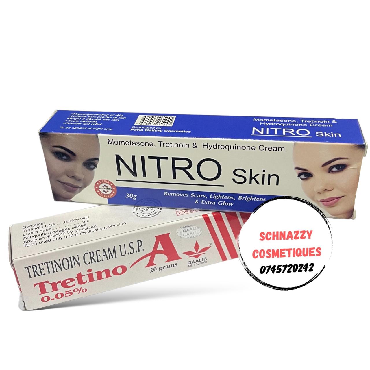 TRETINO Cream for Clearing Skin 0.05% Retin-A For Skin Repair Exfoliate Glow Tretinoin 0.05% w/w Hyperpigmentation Sunburn Redness Product Burn Melasma Acne Scars Dark Spot Under Eye Blackness Blemish
