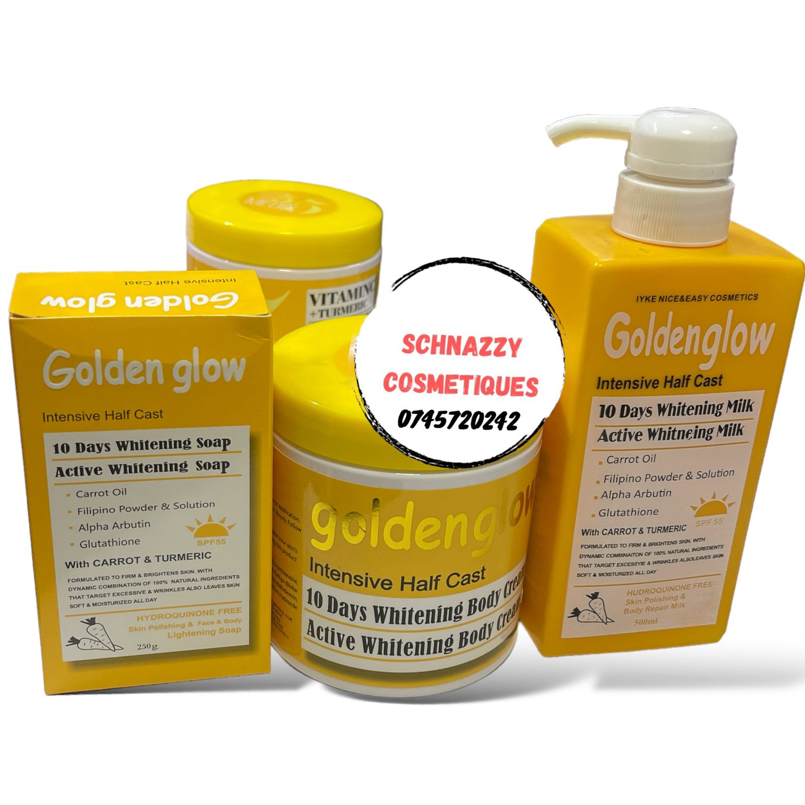 Goldenglow Intensive Half Cast 10 Days Whitening Milk Active Whitening Milk with Carrot oil Filipino Powder & Solution Alpha Arbutin Glutathione Carrot Turmeric Firms Brightens Skin Softens Moisturise