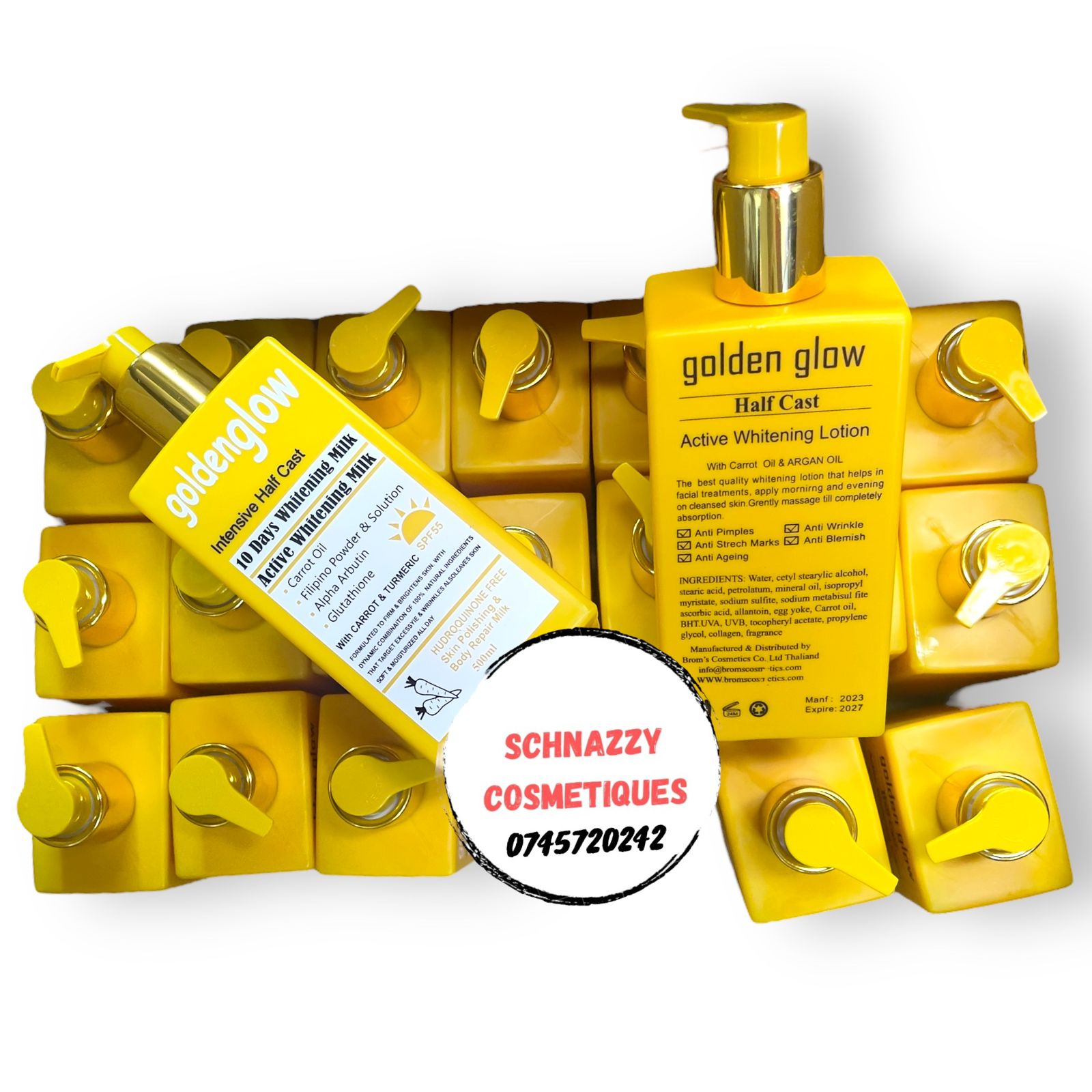 Goldenglow Intensive Half Cast 10 Days Whitening Milk Active Whitening Milk with Carrot oil Filipino Powder & Solution Alpha Arbutin Glutathione Carrot Turmeric Firms Brightens Skin Softens Moisturise