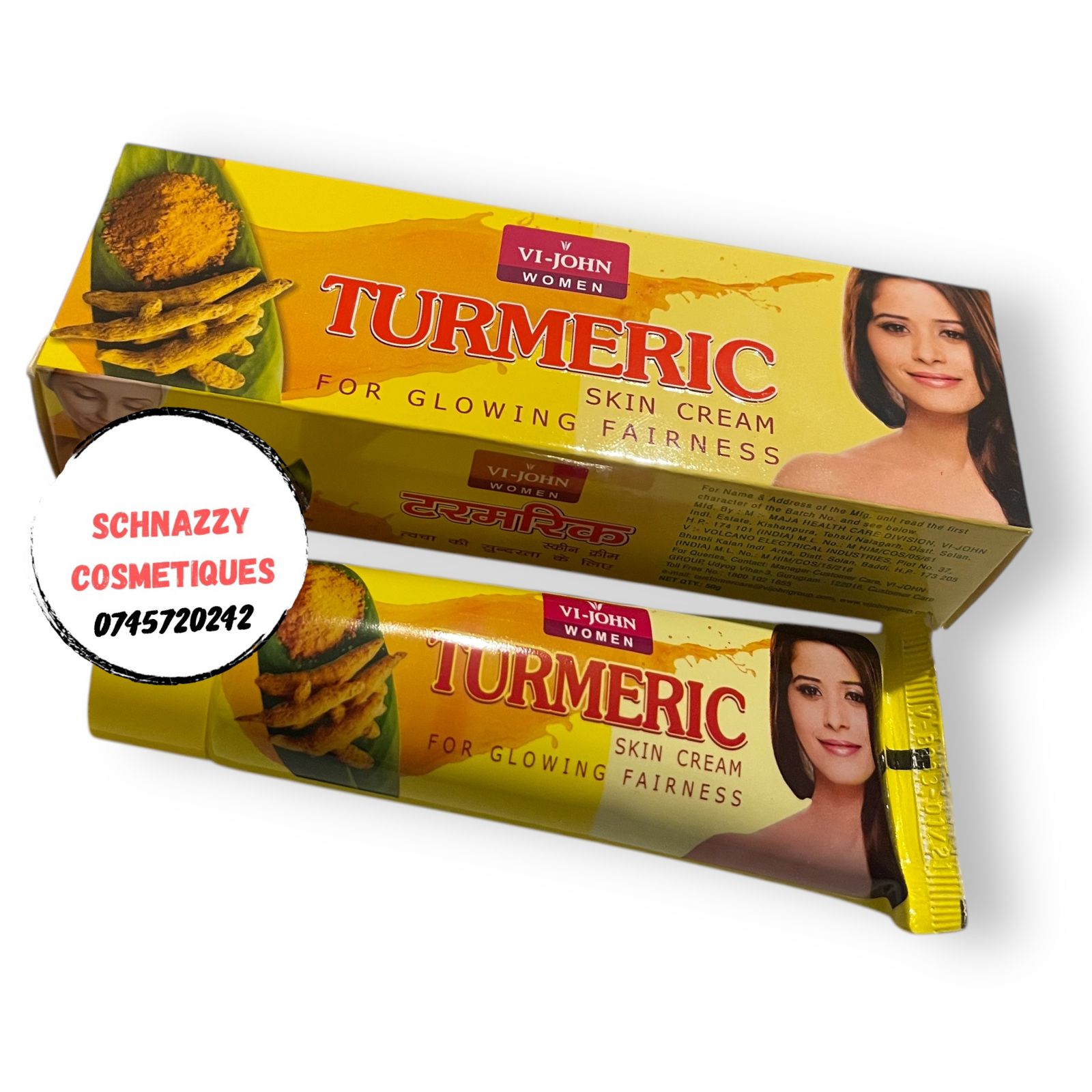VJ JOHN Turmeric Face Cream for Natural Glow Clear Face Fades Pigmentation Melasma Blemishes Acne Cream