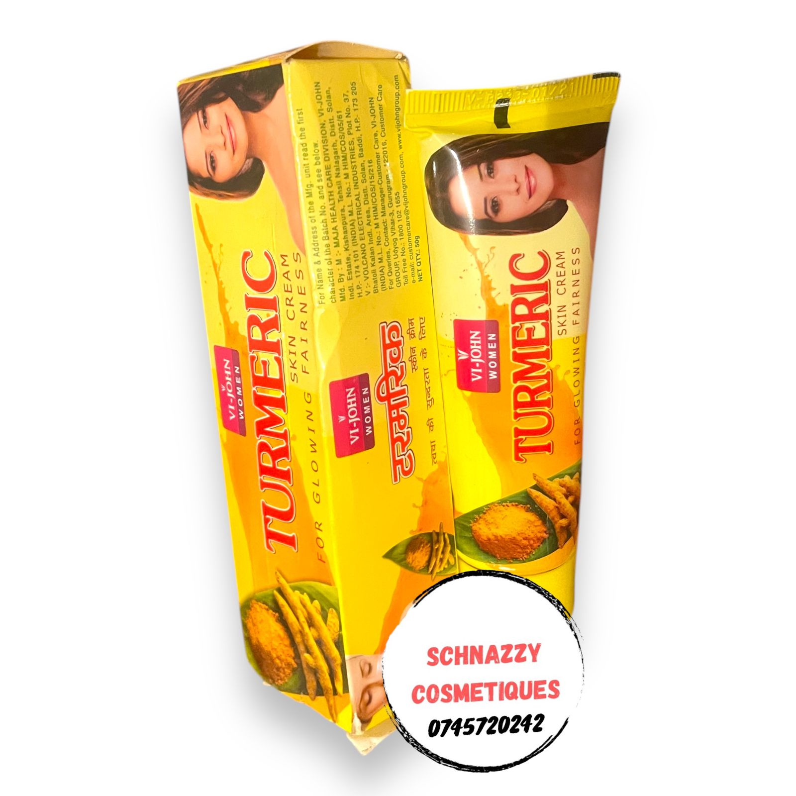 VJ JOHN Turmeric Face Cream for Natural Glow Clear Face Fades Pigmentation Melasma Blemishes Acne Cream