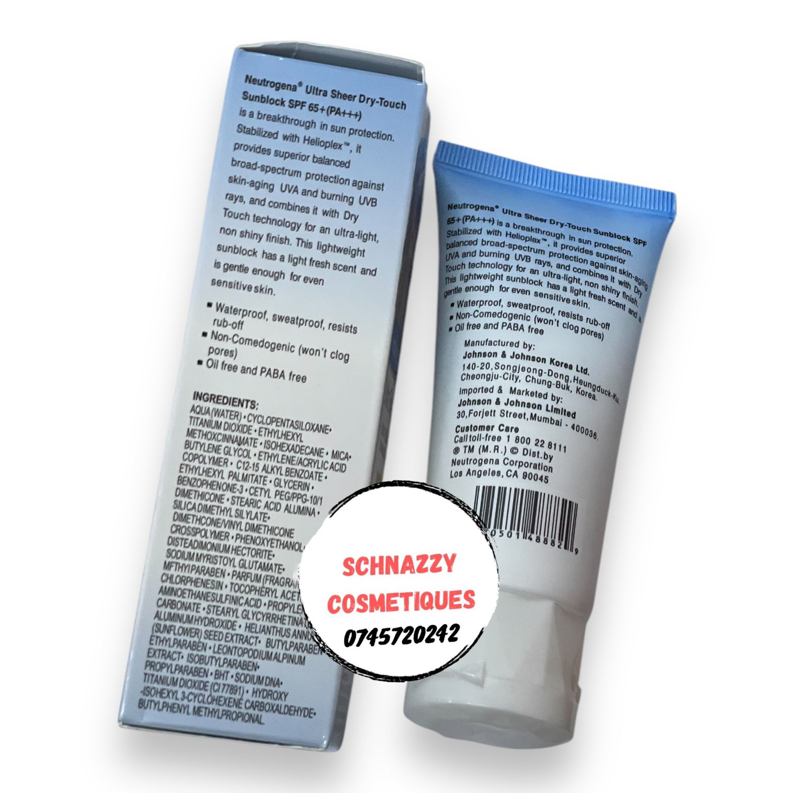Neutrogena Sunscreen Ultra Sheer Drytouch SPF Lightweight Leaves No White Cast Hydrating Moisturising Sunprotection Cream Suits Sensitive Skin UVA/B Sunrays Blockage Reduce Sunburn Reveal Healthy Skin