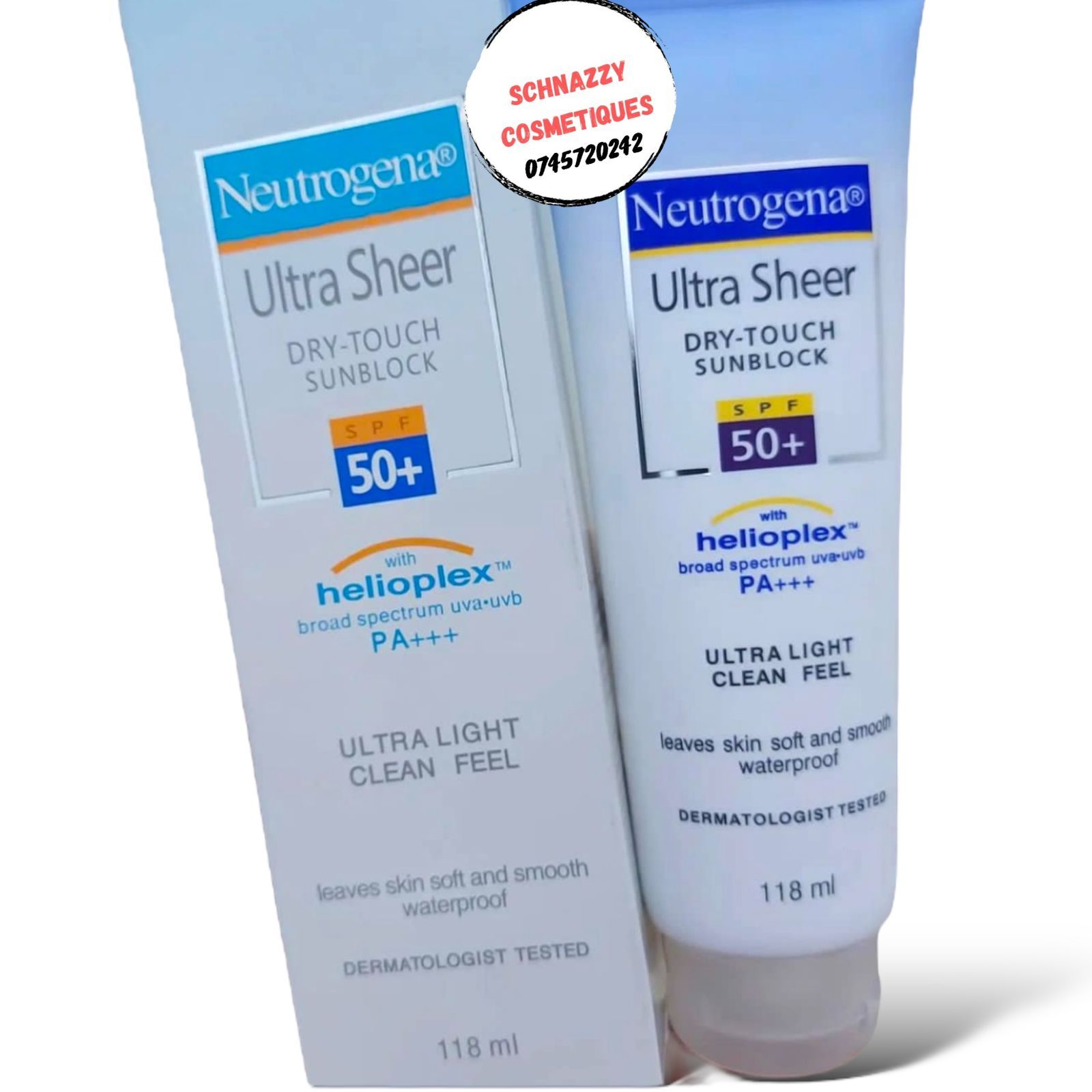 Neutrogena Sunscreen Ultra Sheer Drytouch SPF Lightweight Leaves No White Cast Hydrating Moisturising Sunprotection Cream Suits Sensitive Skin UVA/B Sunrays Blockage Reduce Sunburn Reveal Healthy Skin