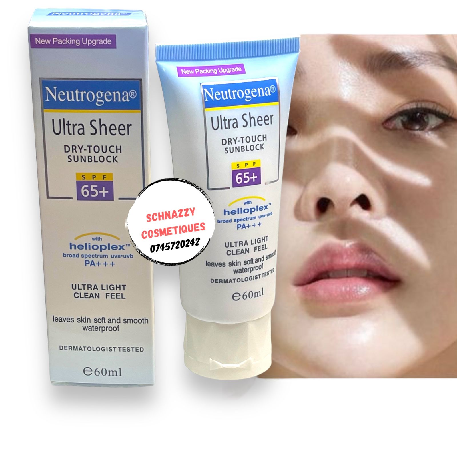 Neutrogena Sunscreen Ultra Sheer Drytouch SPF Lightweight Leaves No White Cast Hydrating Moisturising Sunprotection Cream Suits Sensitive Skin UVA/B Sunrays Blockage Reduce Sunburn Reveal Healthy Skin