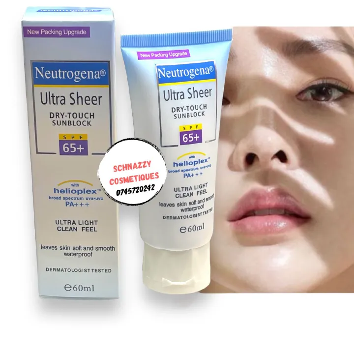 Neutrogena Sunscreen Ultra Sheer Drytouch SPF Lightweight Leaves No White Cast Hydrating Moisturising Sunprotection Cream Suits Sensitive Skin UVA/B Sunrays Blockage Reduce Sunburn Reveal Healthy Skin