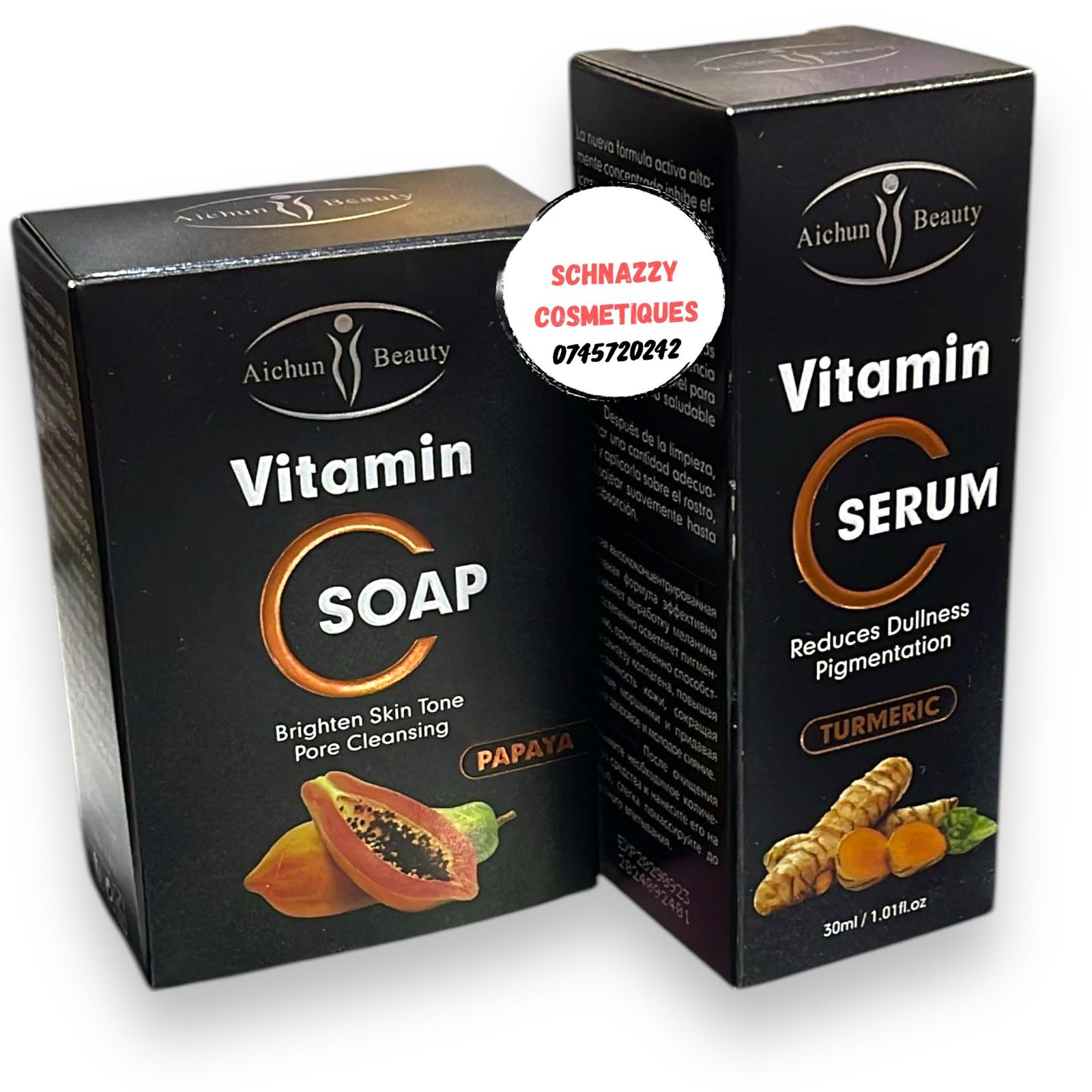 Aichun Beauty Vitamin C Brighten Skin Tone Reduce Dullness Pigmentation kin Enhance Skin Elasticity Reduce Fine Lines Boost Skin Radiance for a Healthy Youthful Glow Vitamin C Soap+Serum
