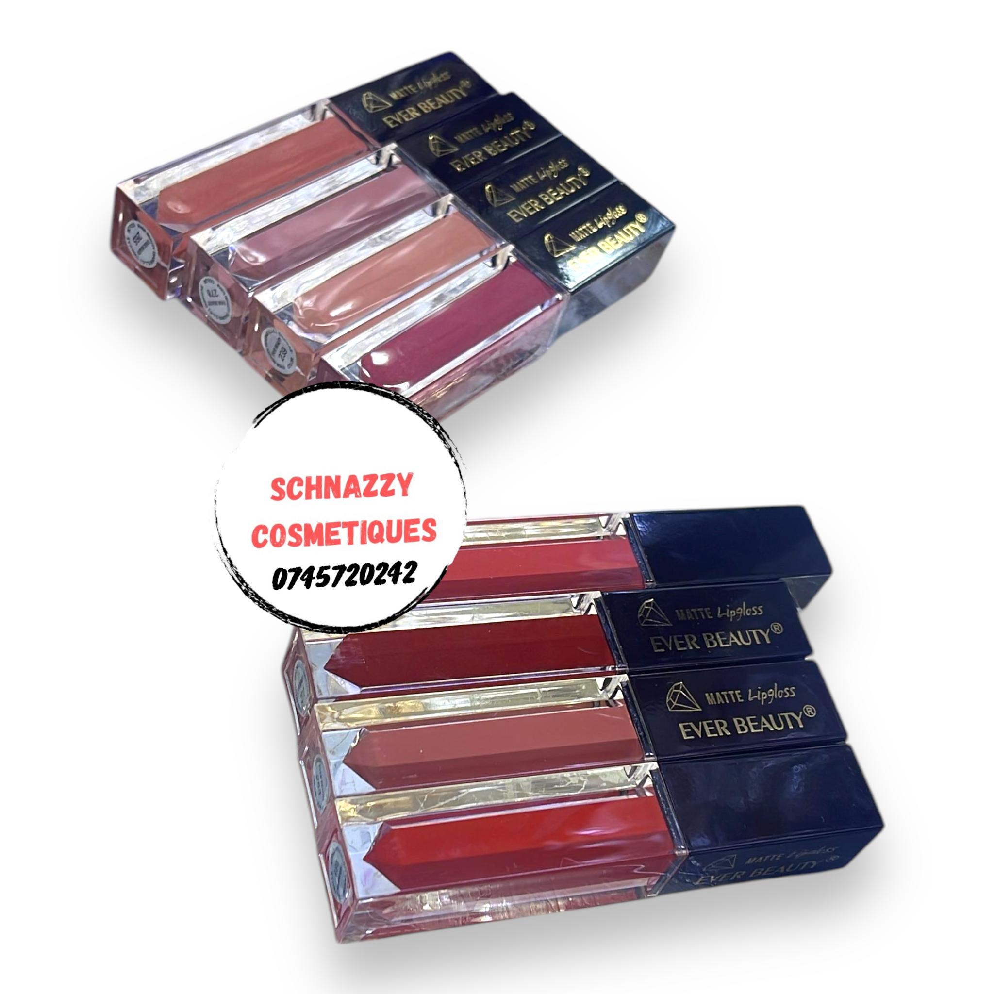 New Arrivals 4pcs Matte Lipgloss Ever Beauty Liquid Satin Finish Matte Lipstick Assorted Bundle 3pc Pigmented Long Lasting Suits All Skin Tones