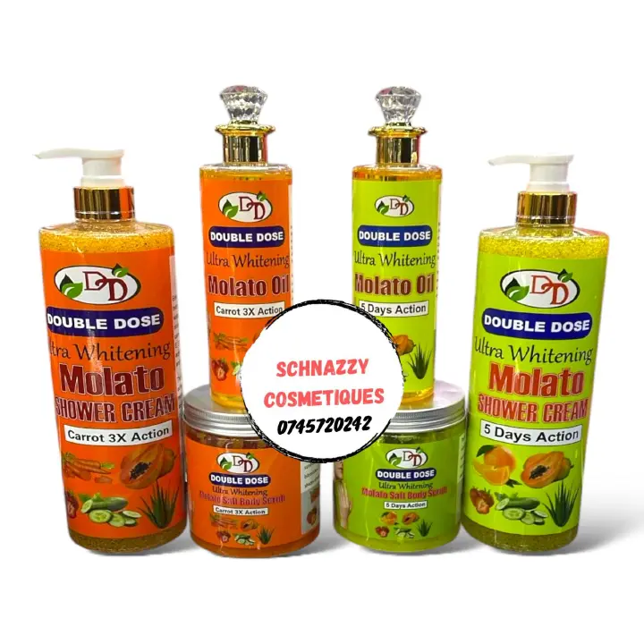 Double Dose Ultra Whitening MOLATO (1pc As Selected) Molato Oil Molato Salt Body Scrub Molato Shower Cream 5 Days Action Carrot 3x Action