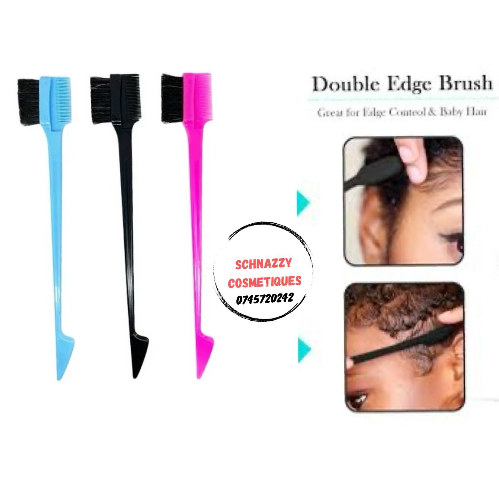 1pc Edge Control & Baby Hairs Brush Double Sided Hair Edge Control Double-Sided Brush Soft Eyebrow Brush Edge Control & Baby Hairs Brush Double Sided Hair Edge Control Double-Side Brush Soft Brush