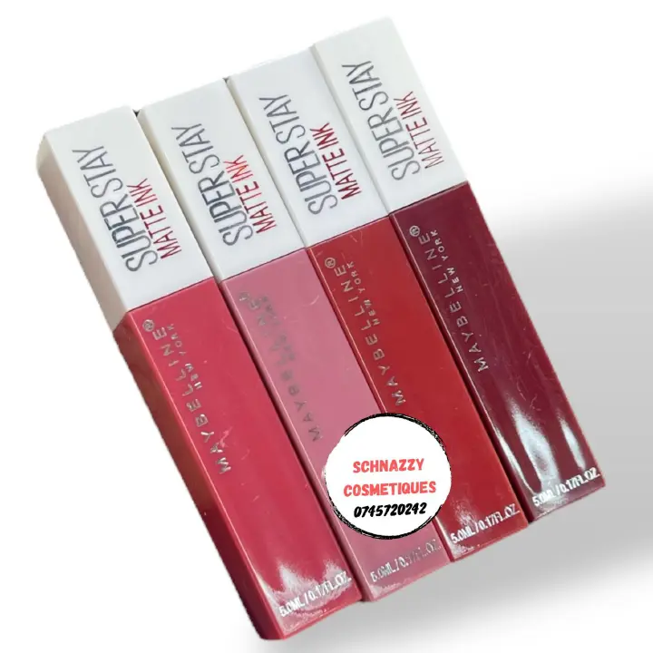Superstay Lipstick 4pcs Matte Lippies Matte Liquid Lipstick Set Highly Pigmented Smooth Long Lasting Non-Stick Cup