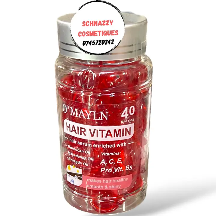 Hair Serum Capsules for Smooth Healthy Shiny Hair Restores Damaged Dry Coarse Hair with Avocado Oil, Macadamia Oil, Moroccan Argan Oil with Vitamins A, C, E, Pro Vit B5
