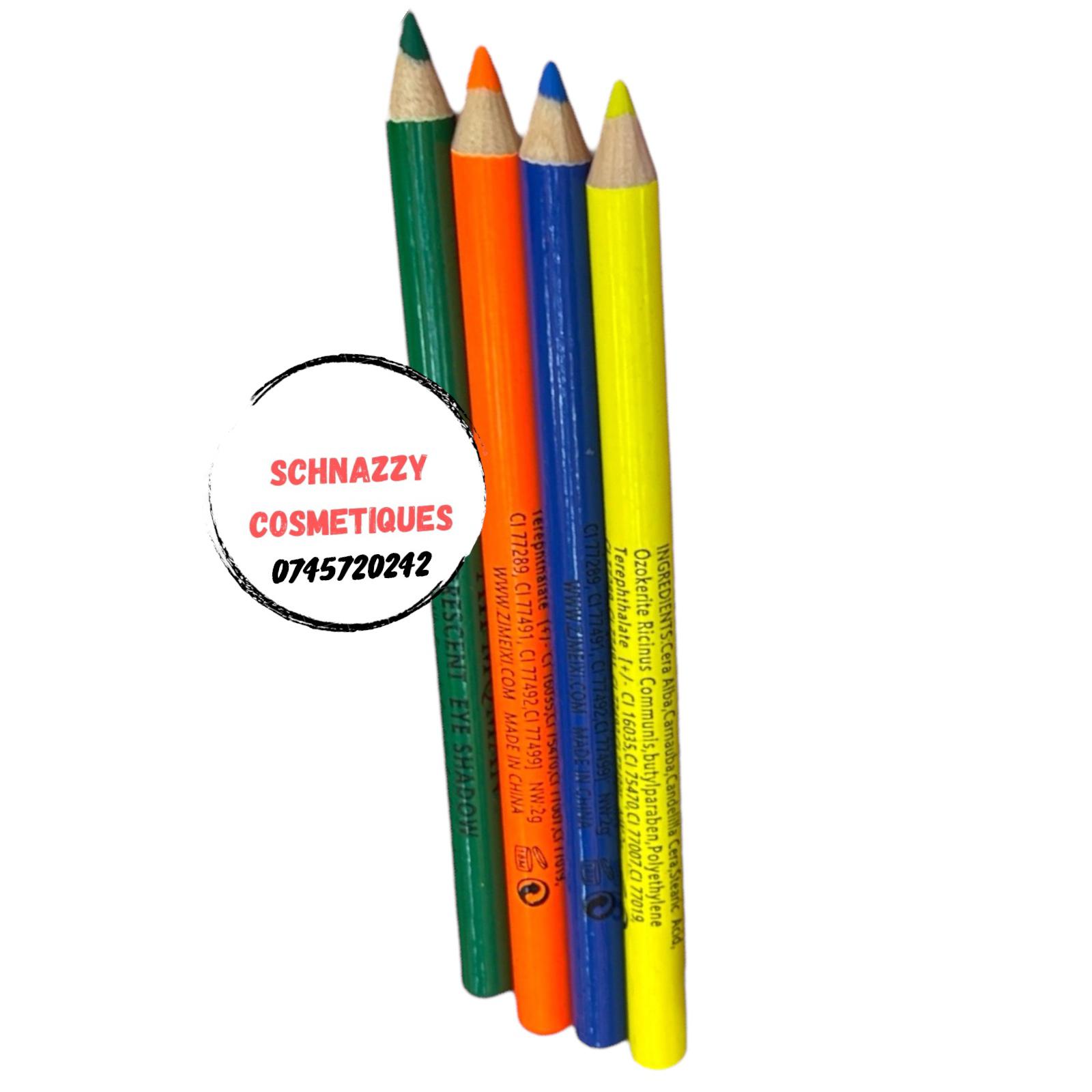 4pcs Neon Eyeliner Eyepencil Trendy Chic Retro Makeup 4pcs Neon Eyeliner Eyepencil Trendy Chic Retro Makeup Cat Eye Winged Eyeliner Neon Colors Eyeshadow MUA Make Up School Artist Photography