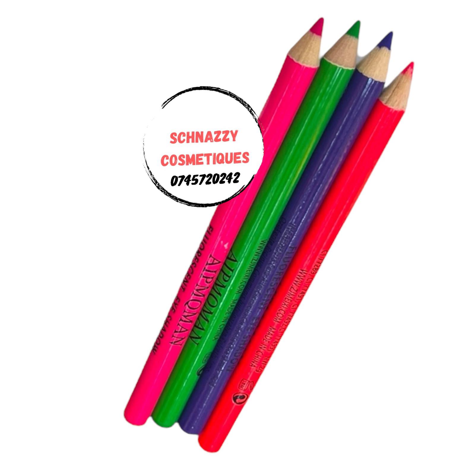 4pcs Neon Eyeliner Eyepencil Trendy Chic Retro Makeup 4pcs Neon Eyeliner Eyepencil Trendy Chic Retro Makeup Cat Eye Winged Eyeliner Neon Colors Eyeshadow MUA Make Up School Artist Photography