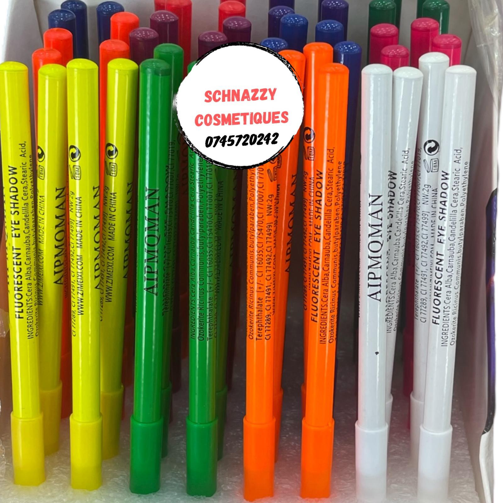 4pcs Neon Eyeliner Eyepencil Trendy Chic Retro Makeup 4pcs Neon Eyeliner Eyepencil Trendy Chic Retro Makeup Cat Eye Winged Eyeliner Neon Colors Eyeshadow MUA Make Up School Artist Photography