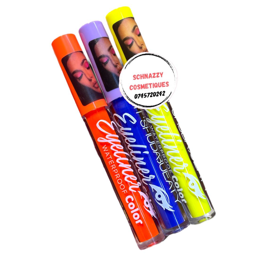 3pcs Neon Eyeliner Eyepencil Trendy Chic Retro Makeup 3pcs Neon Eyeliner Eyepencil Trendy Chic Retro Makeup Cat Eye Winged Eyeliner Neon Colors Eyeshadow MUA Make Up School Artist Photography