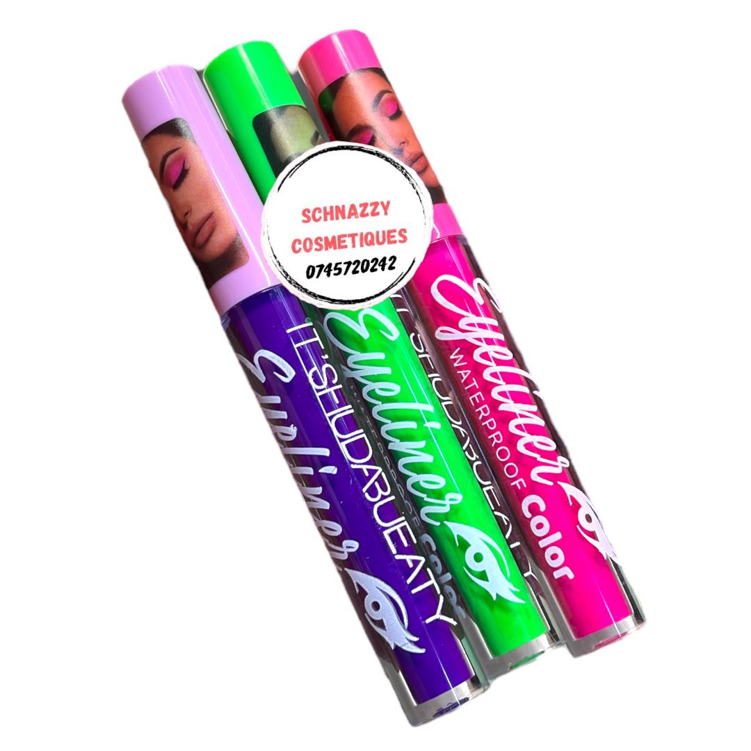 3pcs Neon Eyeliner Eyepencil Trendy Chic Retro Makeup 3pcs Neon Eyeliner Eyepencil Trendy Chic Retro Makeup Cat Eye Winged Eyeliner Neon Colors Eyeshadow MUA Make Up School Artist Photography