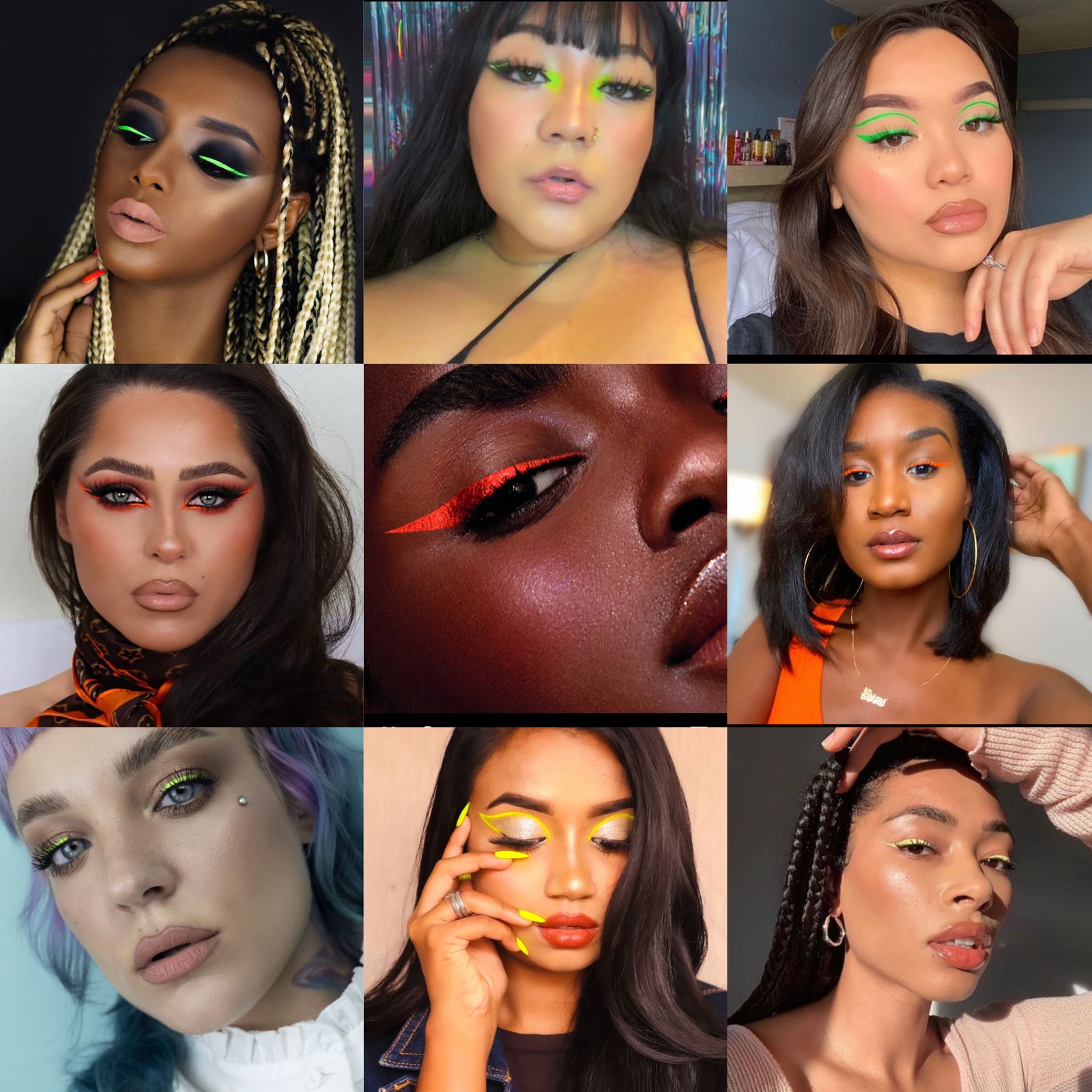 3pcs Neon Eyeliner Eyepencil Trendy Chic Retro Makeup 3pcs Neon Eyeliner Eyepencil Trendy Chic Retro Makeup Cat Eye Winged Eyeliner Neon Colors Eyeshadow MUA Make Up School Artist Photography