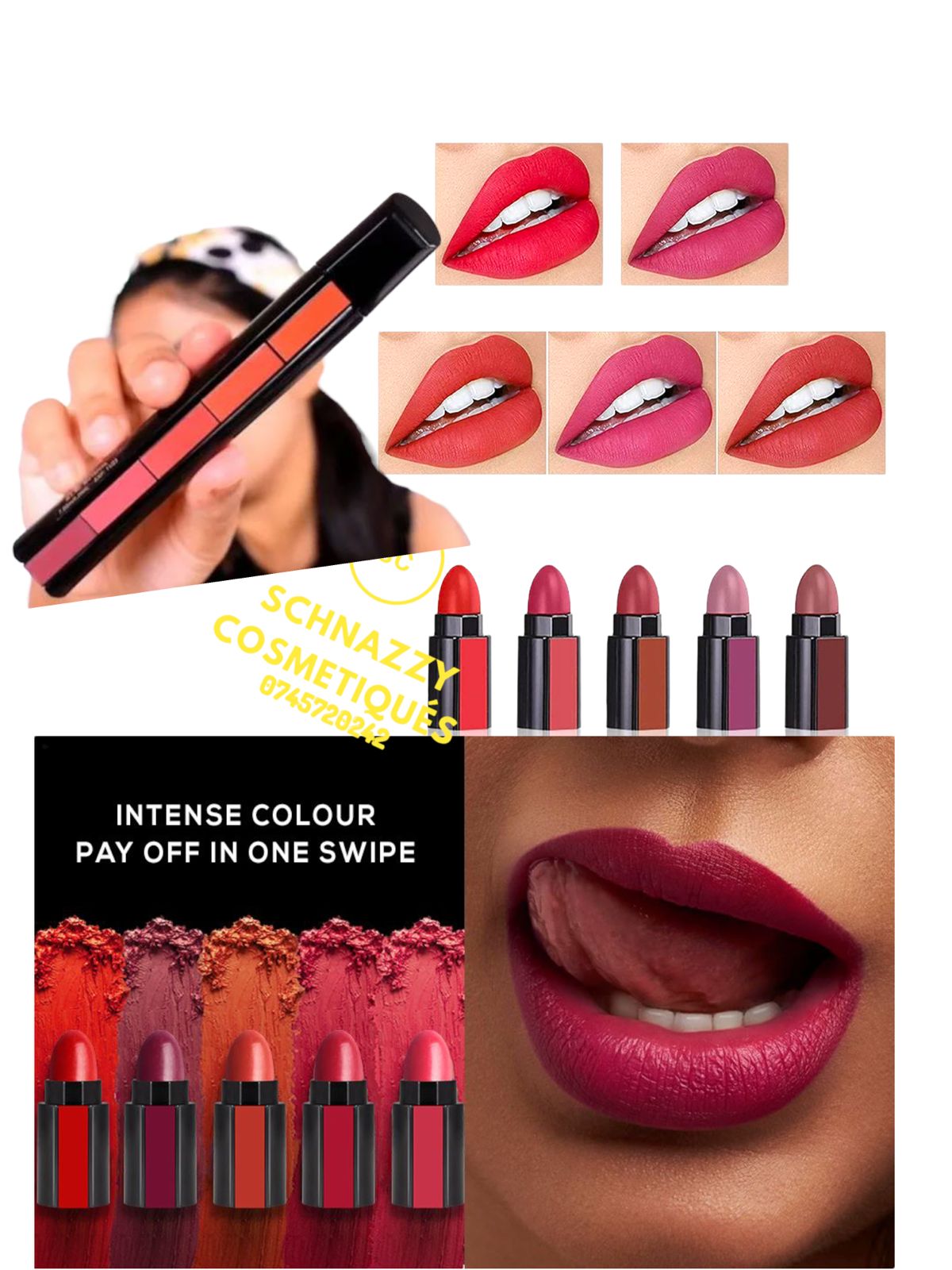 NEW!! Trending Limited Offer Sale 5 in 1 Mini Lippies Lipstick Kit Exciting Shades All You Need in One Stick 5 Cool Shades Suits All Skin Tones and Makeup Looks view 8