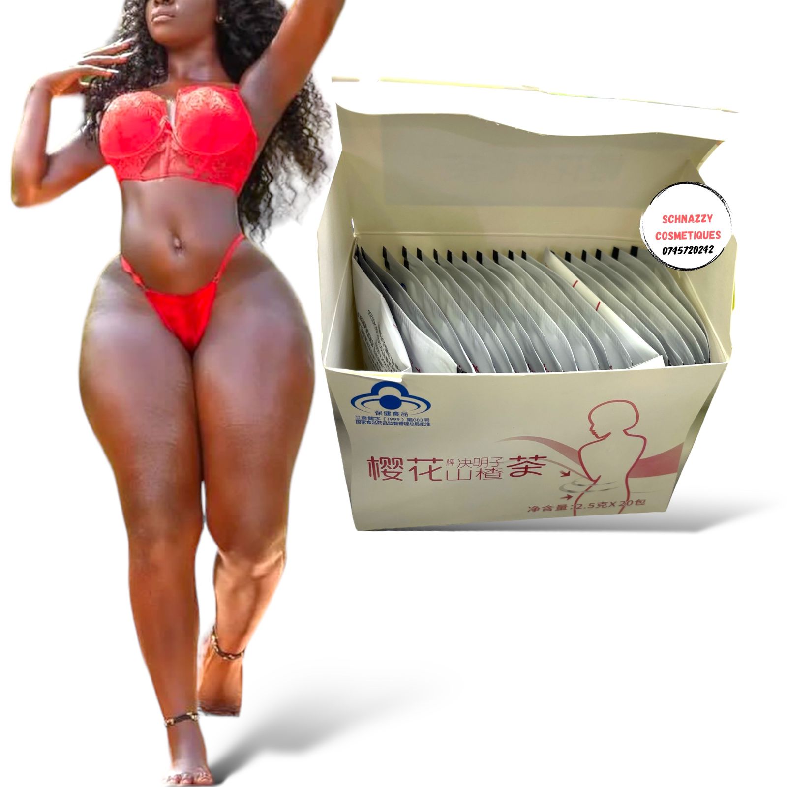 Limited Time Sale Women Flat Tummy Contour Tea Chinese Studied Herbal Trimming Fat Burn Slimming Formulation Tea CASSIA HAWTHORNE GINSENG PERILLA 2.5g x 20