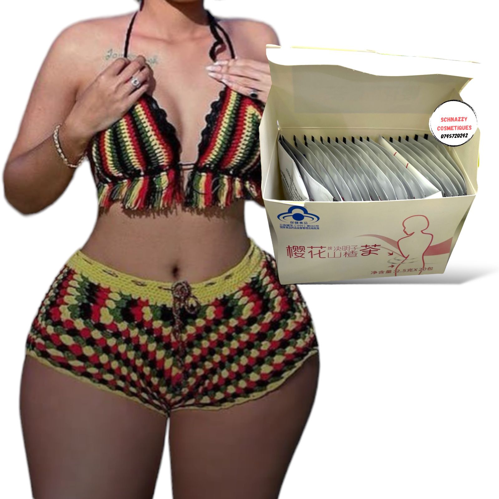 Limited Time Sale Women Flat Tummy Contour Tea Chinese Studied Herbal Trimming Fat Burn Slimming Formulation Tea CASSIA HAWTHORNE GINSENG PERILLA 2.5g x 20