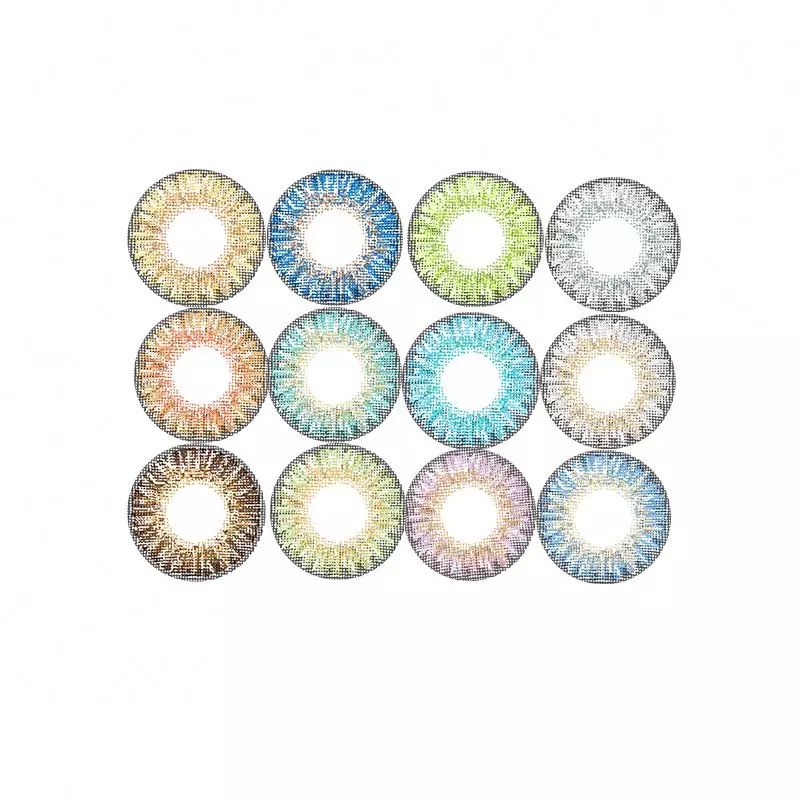 1 Pair Beauty Eye Contact Lens Set (7 Items in Box) Lens Color Blends Eye Contacts (Blue Green Grey Brown Honey Turquoise Amethyst Pure Hazel True Sapphire Sterling Gray Brilliant Blue Gemstone Green)