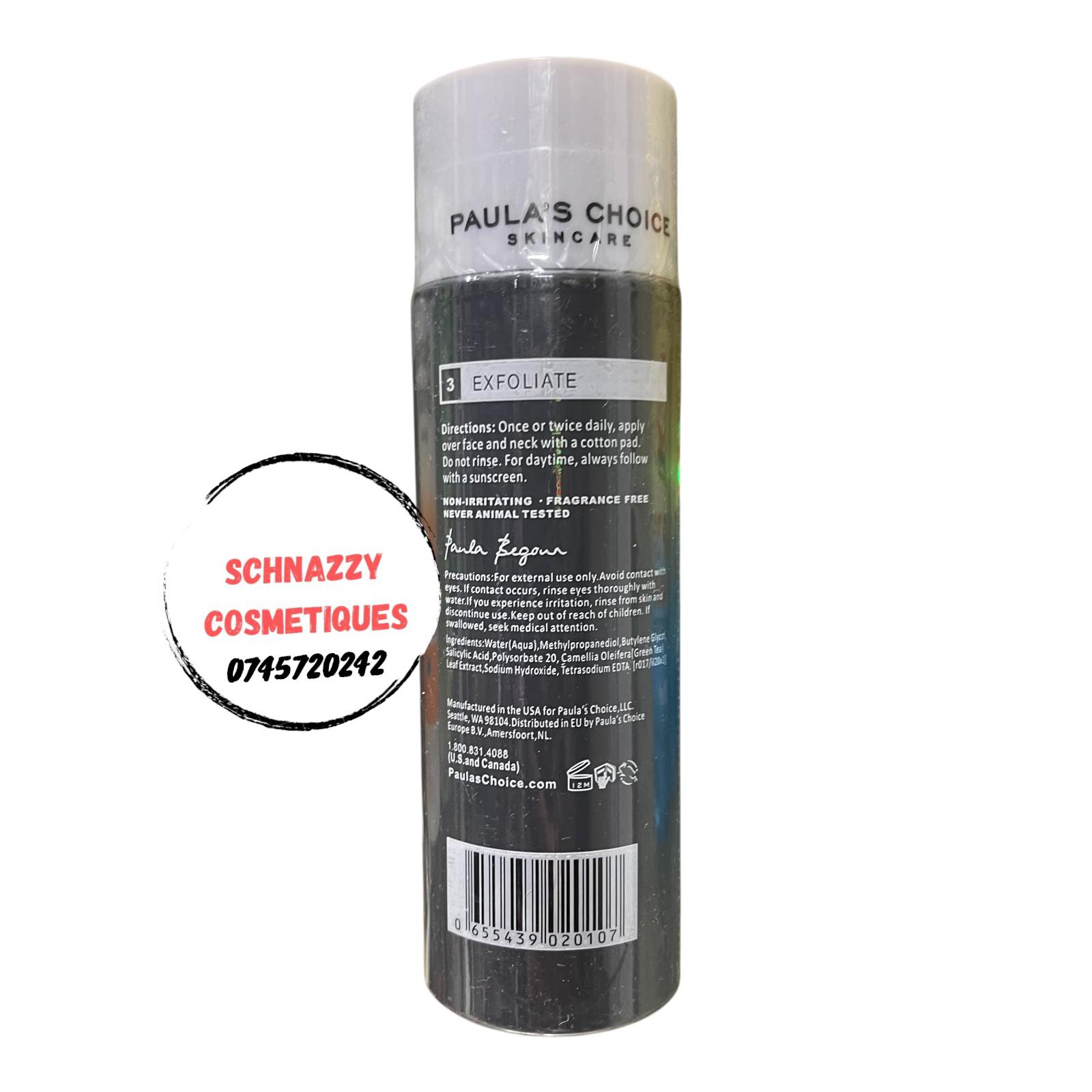 Paula's Choice Skin Perfecting 2% BHA Salicylic Acid Soothing Green Tea Fast absorbing removes dead skin cells and fights Breakouts, Blackheads, Reduce enlarged pores, Dull skin Quickly calms redness