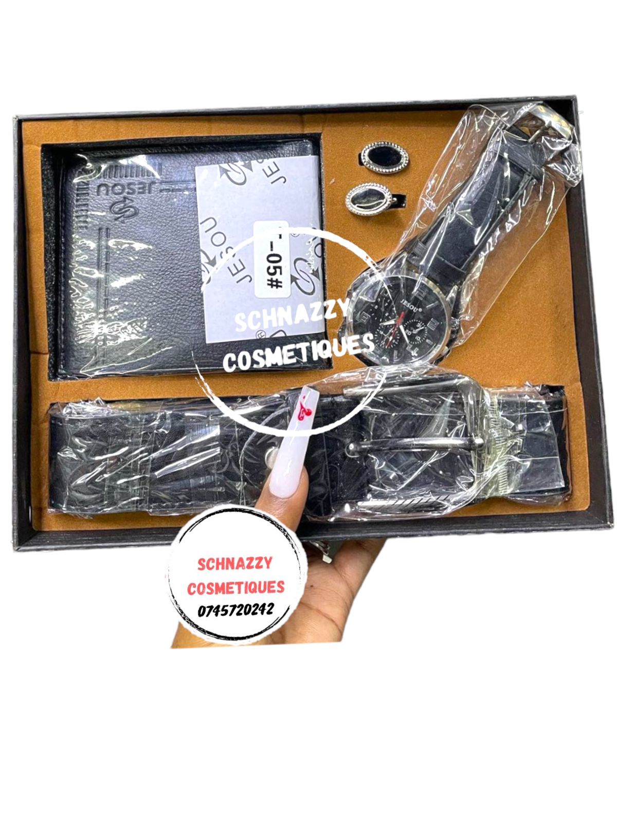 Limited Sale JESOU Classic Men Luxury Gift Set Sunglasses + Belt + Watch + Wallet + Keychain Man Gift Dad Gift Husband Gift Boyfriend Gift Male Gift Christmas Men Valentines Gifts Father Gift