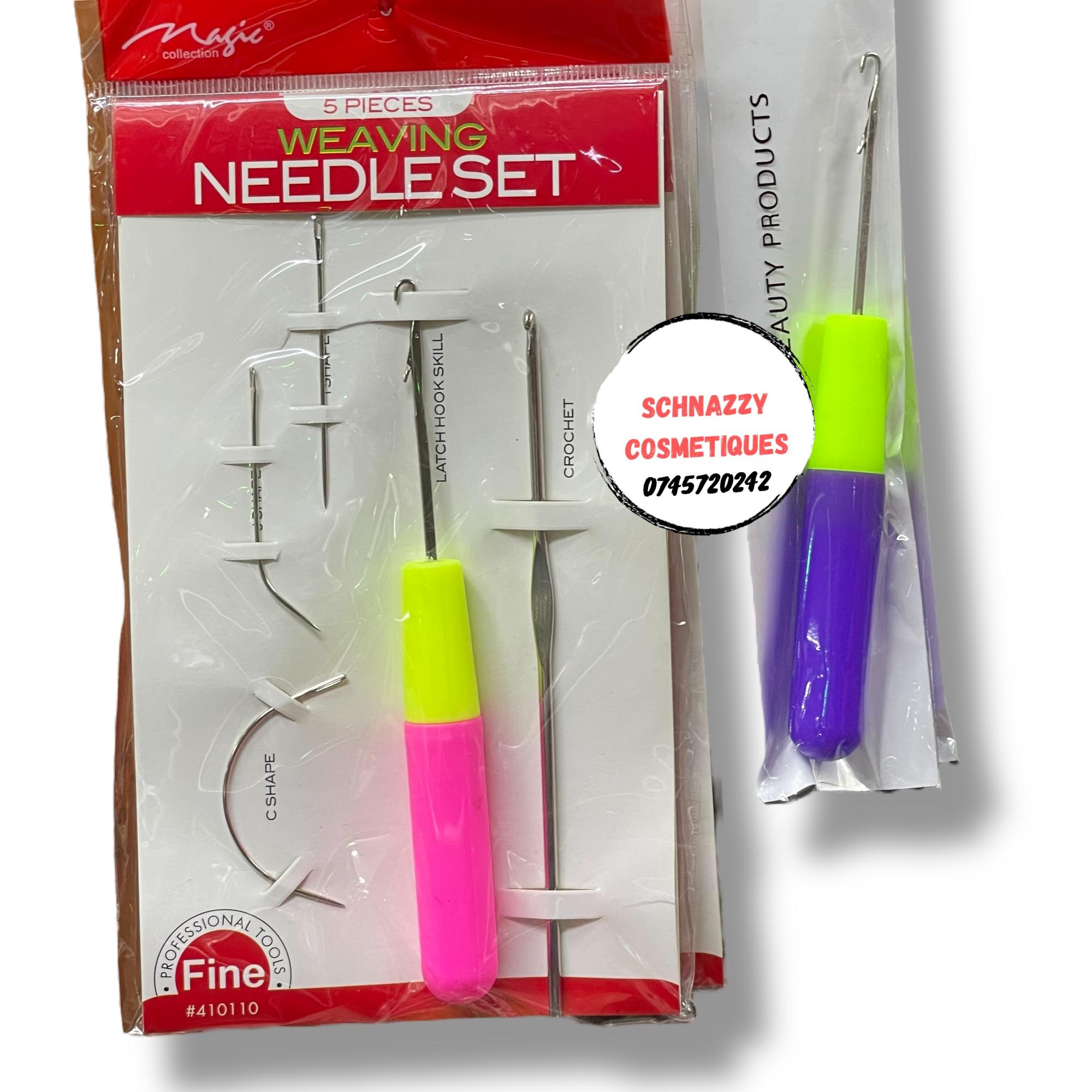 5 Pieces Weaving Needle Set for Braiding Hair Crotchet Faux Locs Soft Locs ( U Shape J Shape L Shape C Shape Latch Hook Skill Crotchet) Beginner Friendly