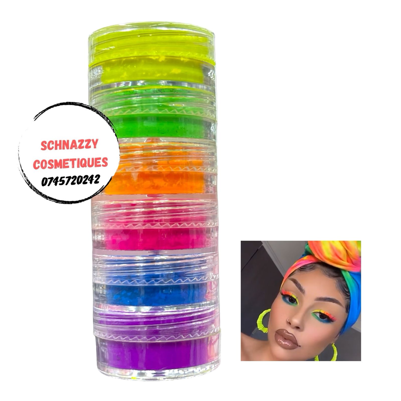 6pcs Neon Powder Eyeshadow Eyeliner Multipurpose Neon Colors Mica Nail Powder Neon Eyeshadow Versatile Use