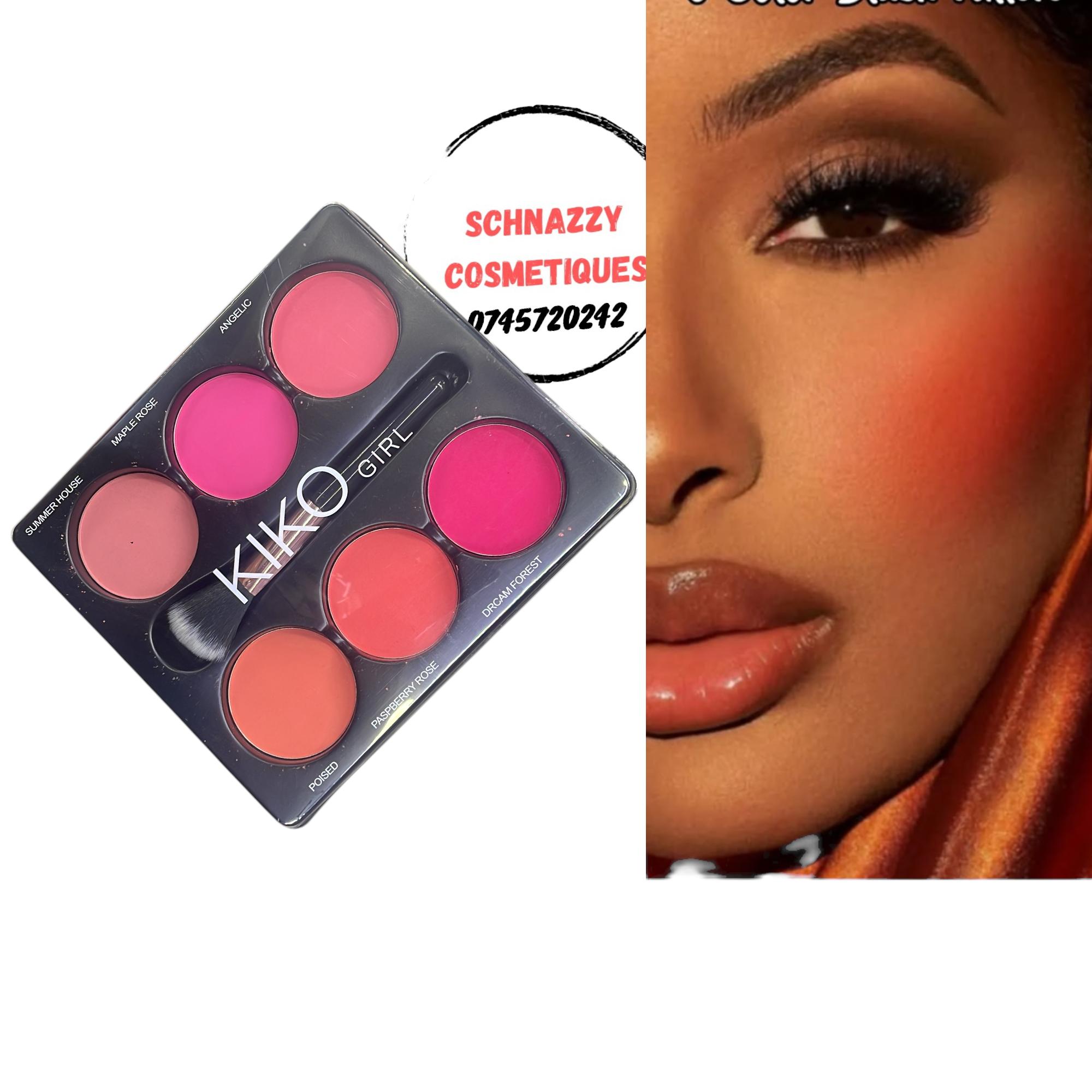 KIKO 6 Shades Multiuse High Color Payoff Pigmented Powder Eyeshadow Palette Blusher Lipcolor Eyeshadow Colors Trendy MUA Make up Artist Palette Bridal Nudes Matte Subtle Glam Artistry