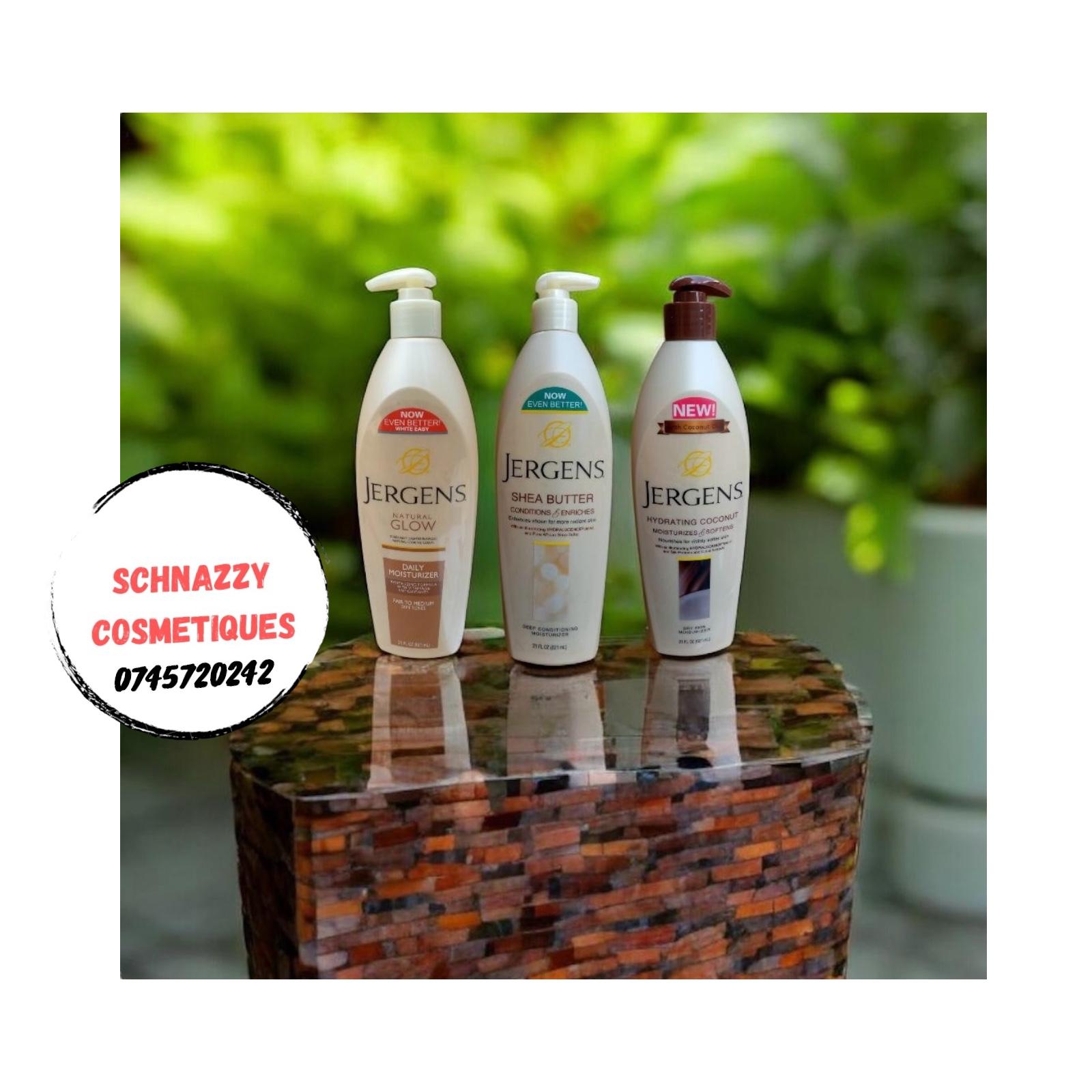 Jergens Body Lotion 621ml ( Age Defying Skin Firming Papaya Honey Soothing Aloe Skin Whitening Care Overnight Repair Natural Glow Daily Moisture Shea Butter Hydrating Coconut)