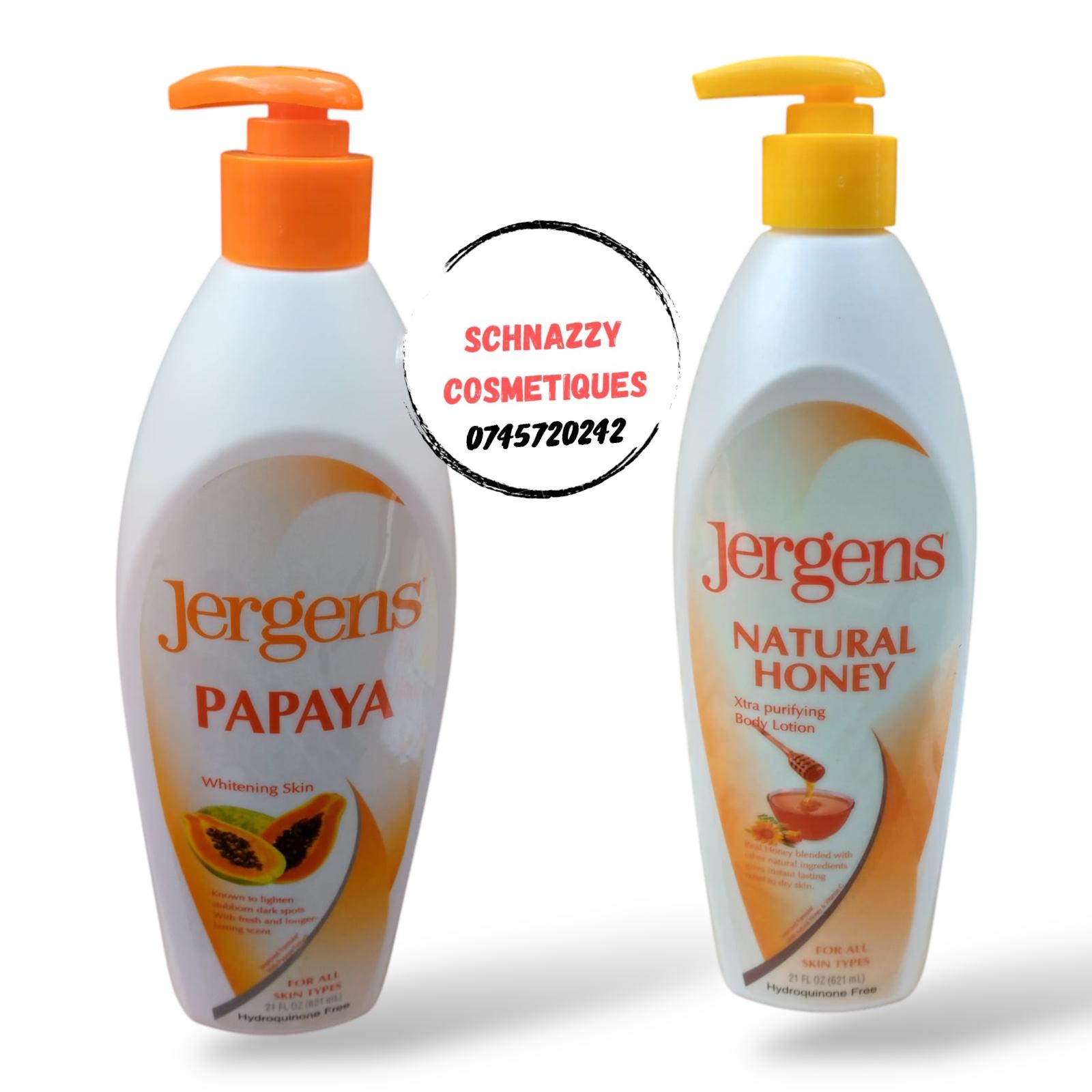 Jergens Body Lotion 621ml ( Age Defying Skin Firming Papaya Honey Soothing Aloe Skin Whitening Care Overnight Repair Natural Glow Daily Moisture Shea Butter Hydrating Coconut)