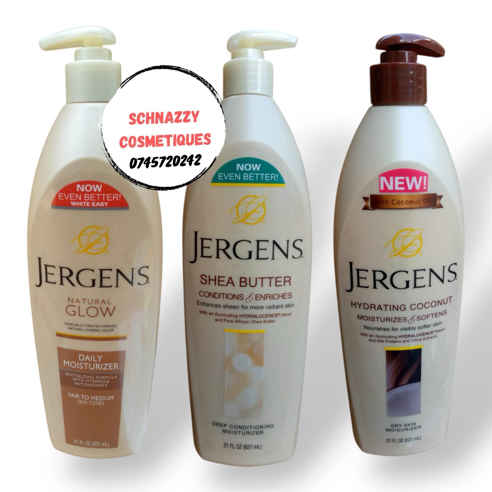 Jergens Body Lotion 621ml ( Age Defying Skin Firming Papaya Honey Soothing Aloe Skin Whitening Care Overnight Repair Natural Glow Daily Moisture Shea Butter Hydrating Coconut)