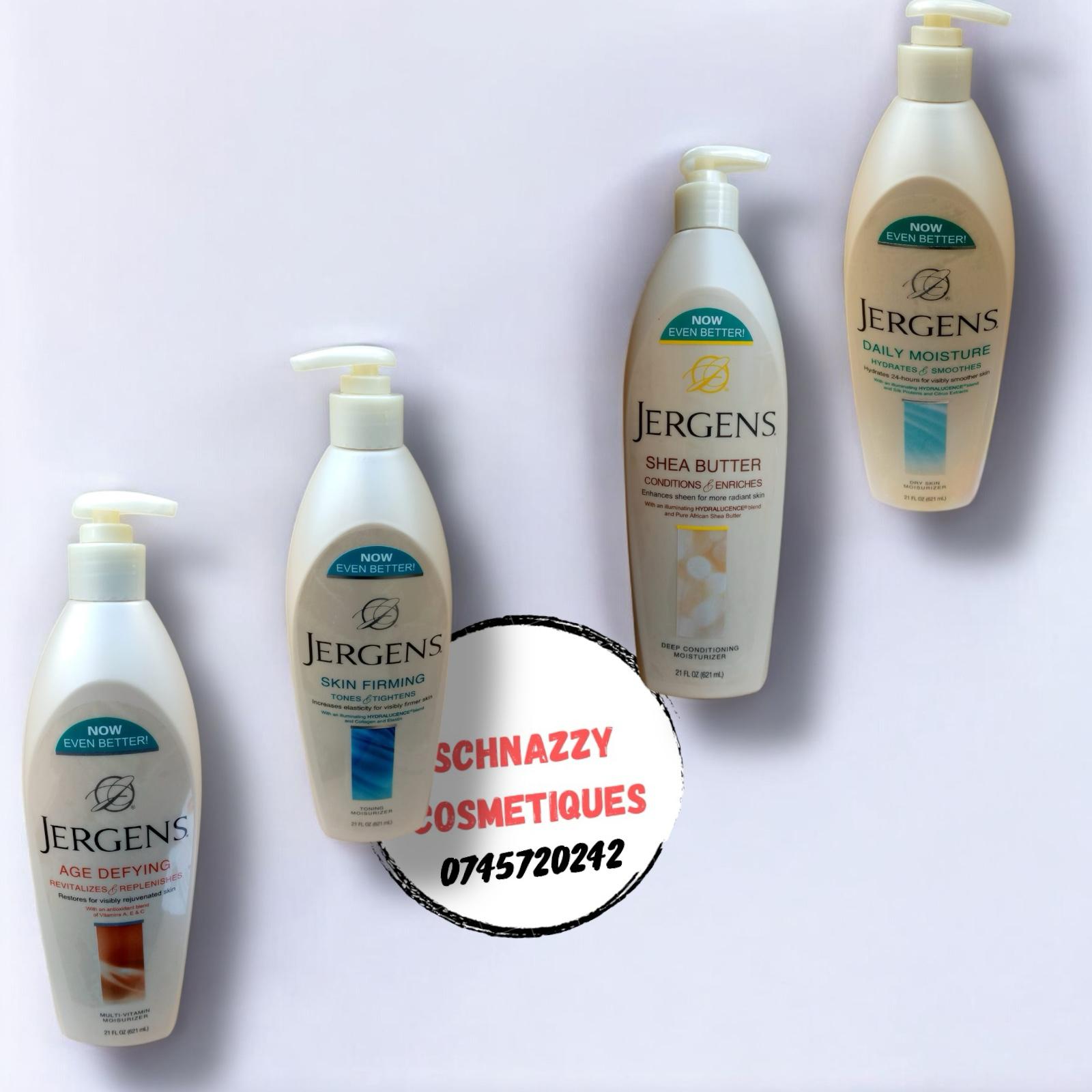 Jergens Body Lotion 621ml ( Age Defying Skin Firming Papaya Honey Soothing Aloe Skin Whitening Care Overnight Repair Natural Glow Daily Moisture Shea Butter Hydrating Coconut)