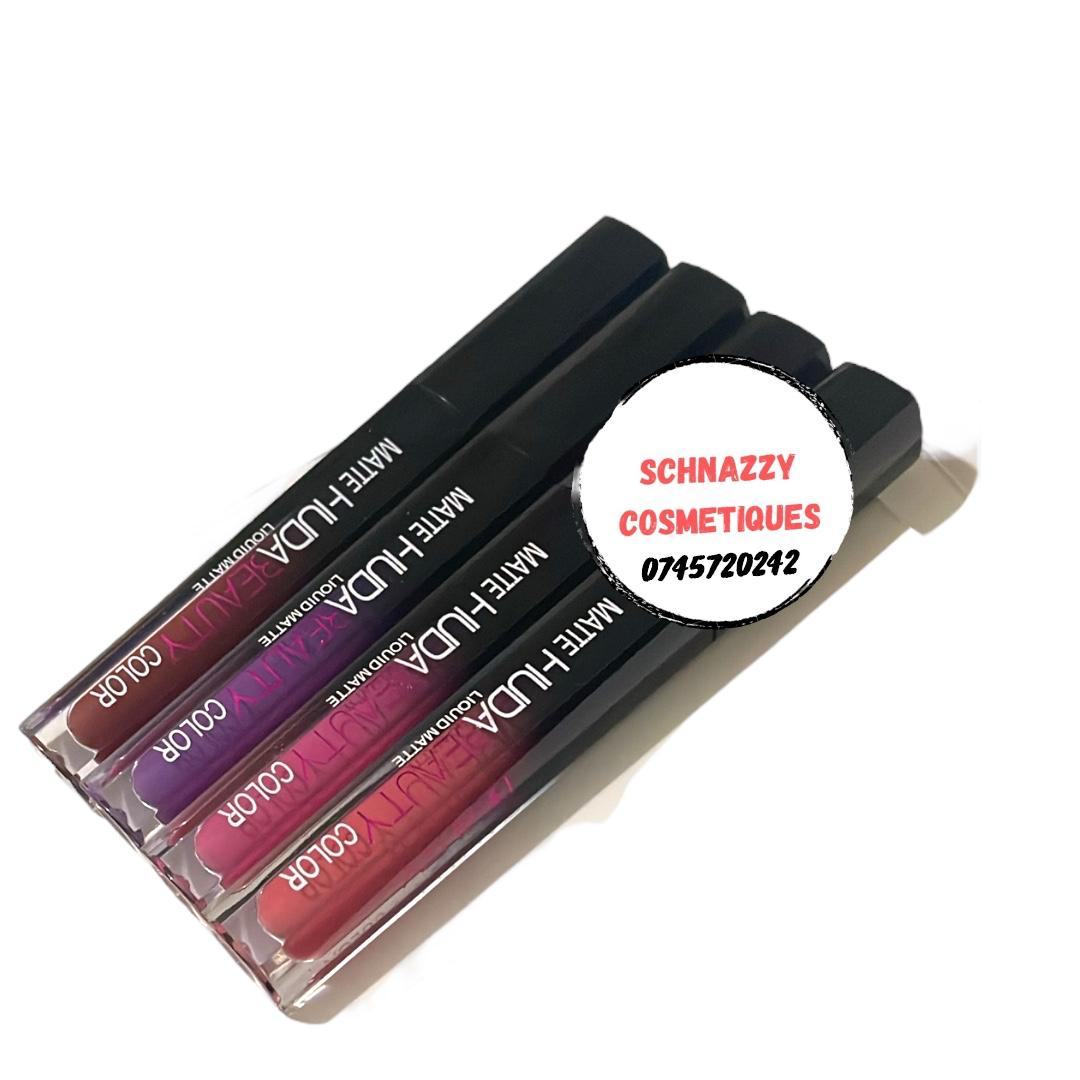 4pcs Beautiful Lips Assorted Matte Liquid Lipsticks Longlasting Rich Color Payoff Doesn't Break Matte Huda Beauty Lipstick