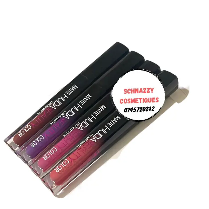 4pcs Beautiful Lips Assorted Matte Liquid Lipsticks Longlasting Rich Color Payoff Doesn't Break Matte Huda Beauty Lipstick