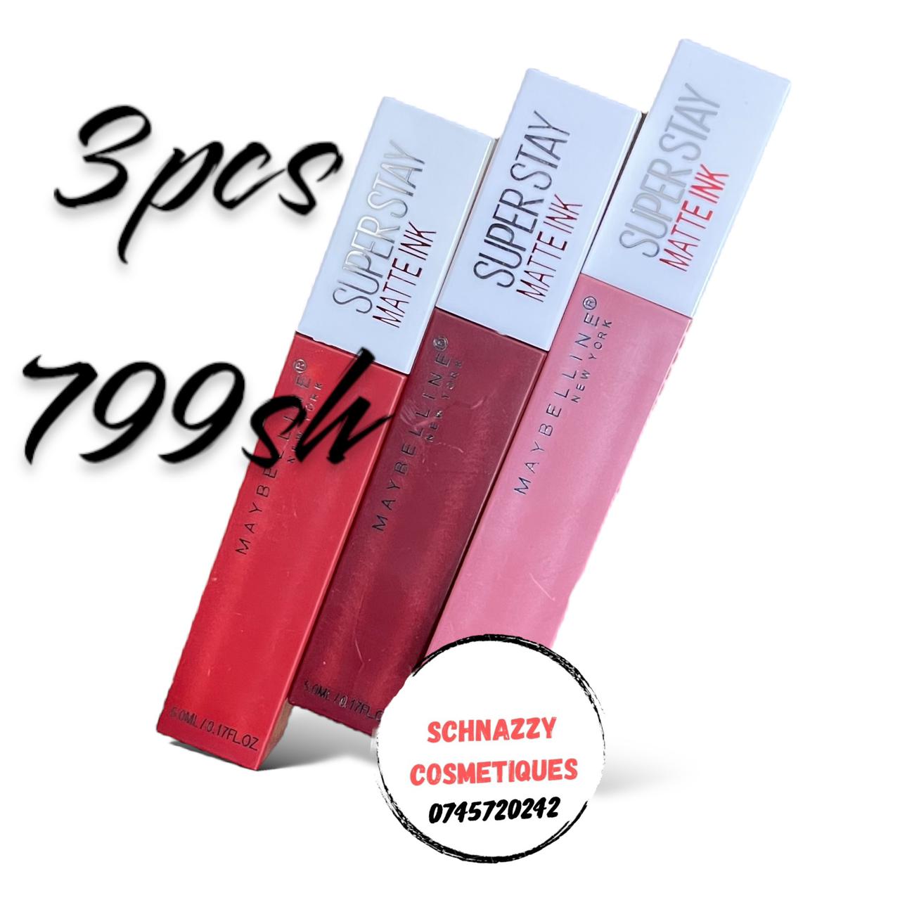 Trending New Arrivals 3pcs Matte Lippies Liquid Lipstick Set Highly Pigmented Smooth Long Lasting Non-Stick Cup Superstay