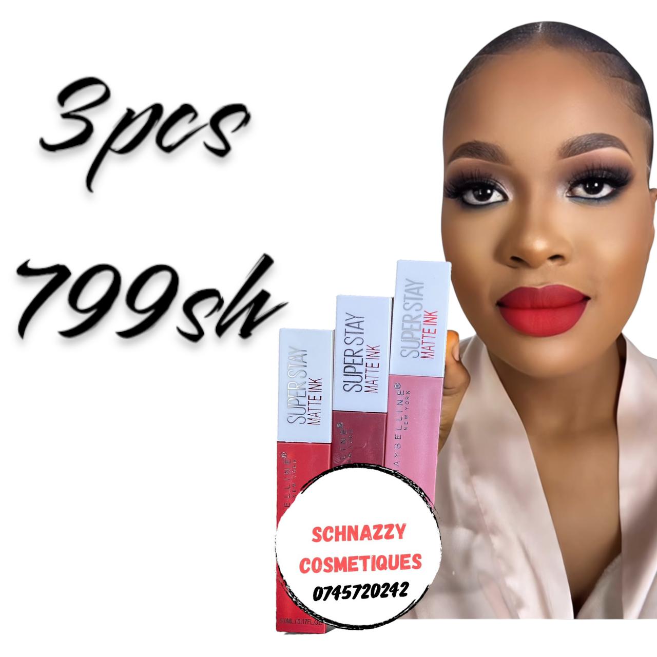 Trending New Arrivals 3pcs Matte Lippies Liquid Lipstick Set Highly Pigmented Smooth Long Lasting Non-Stick Cup Superstay