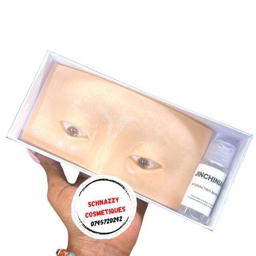Reusable Realistic 3D Silicon Face Makeup Dummy MAKEUP PRACTICE BOARD BEAUTY STUDENT PRO-MUA LEARNER BEGINNERS Beauty Academy Training Practice Face Eyelash Brows Makeup Face Mask Eyeshadow