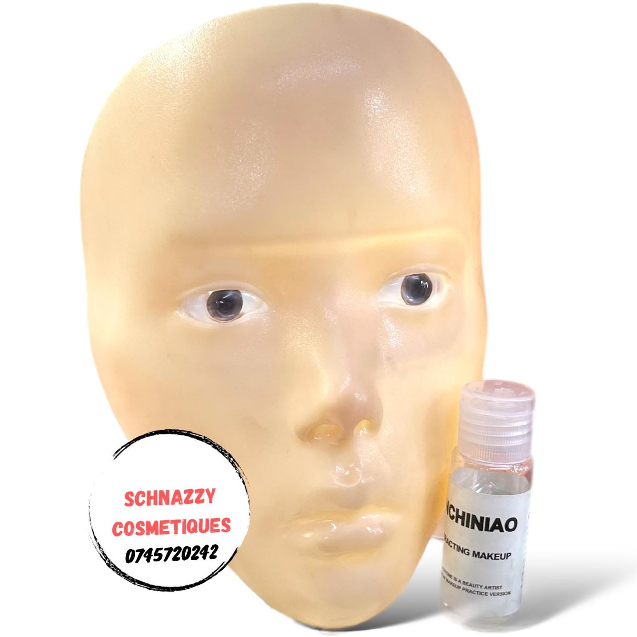 Reusable Realistic 3D Silicon Face Makeup Dummy MAKEUP PRACTICE BOARD BEAUTY STUDENT PRO-MUA LEARNER BEGINNERS Beauty Academy Training Practice Face Eyelash Brows Makeup Face Mask Eyeshadow