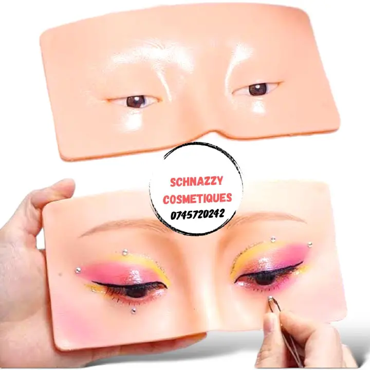 Reusable Realistic 3D Silicon Face Makeup Dummy MAKEUP PRACTICE BOARD BEAUTY STUDENT PRO-MUA LEARNER BEGINNERS Beauty Academy Training Practice Face Eyelash Brows Makeup Face Mask Eyeshadow