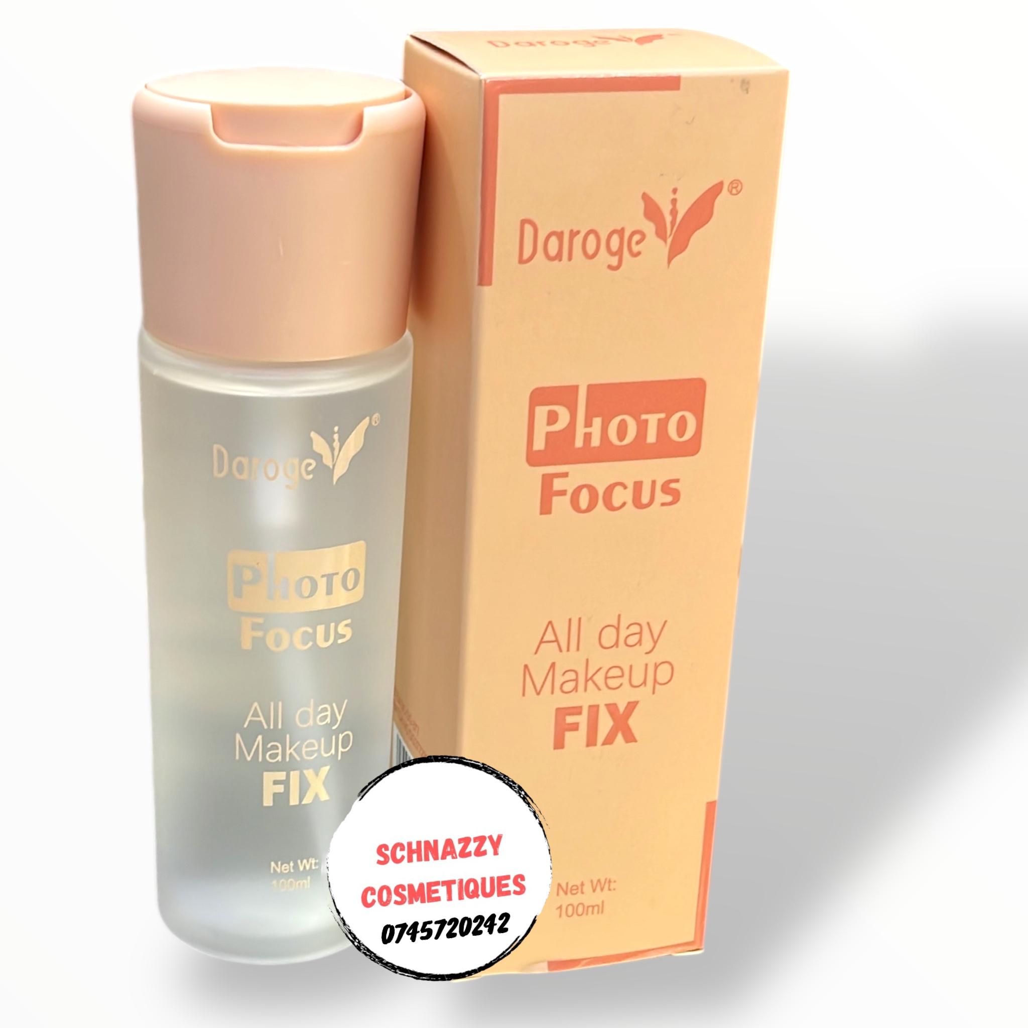 Daroge Photo Focus All Day Makeup Fix 100ml Fights Excess Shine Long Wearing Lightweight Mist Soft Finish Makeup Stays for Hours